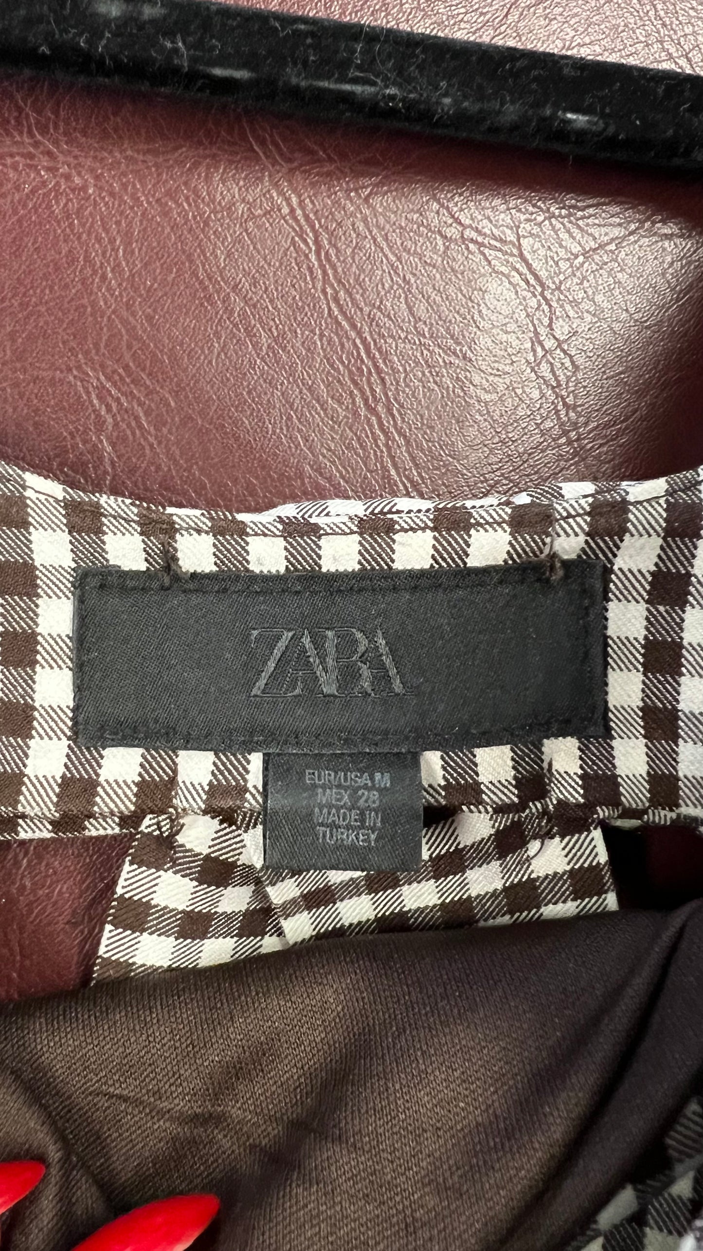 Zara brown and white top