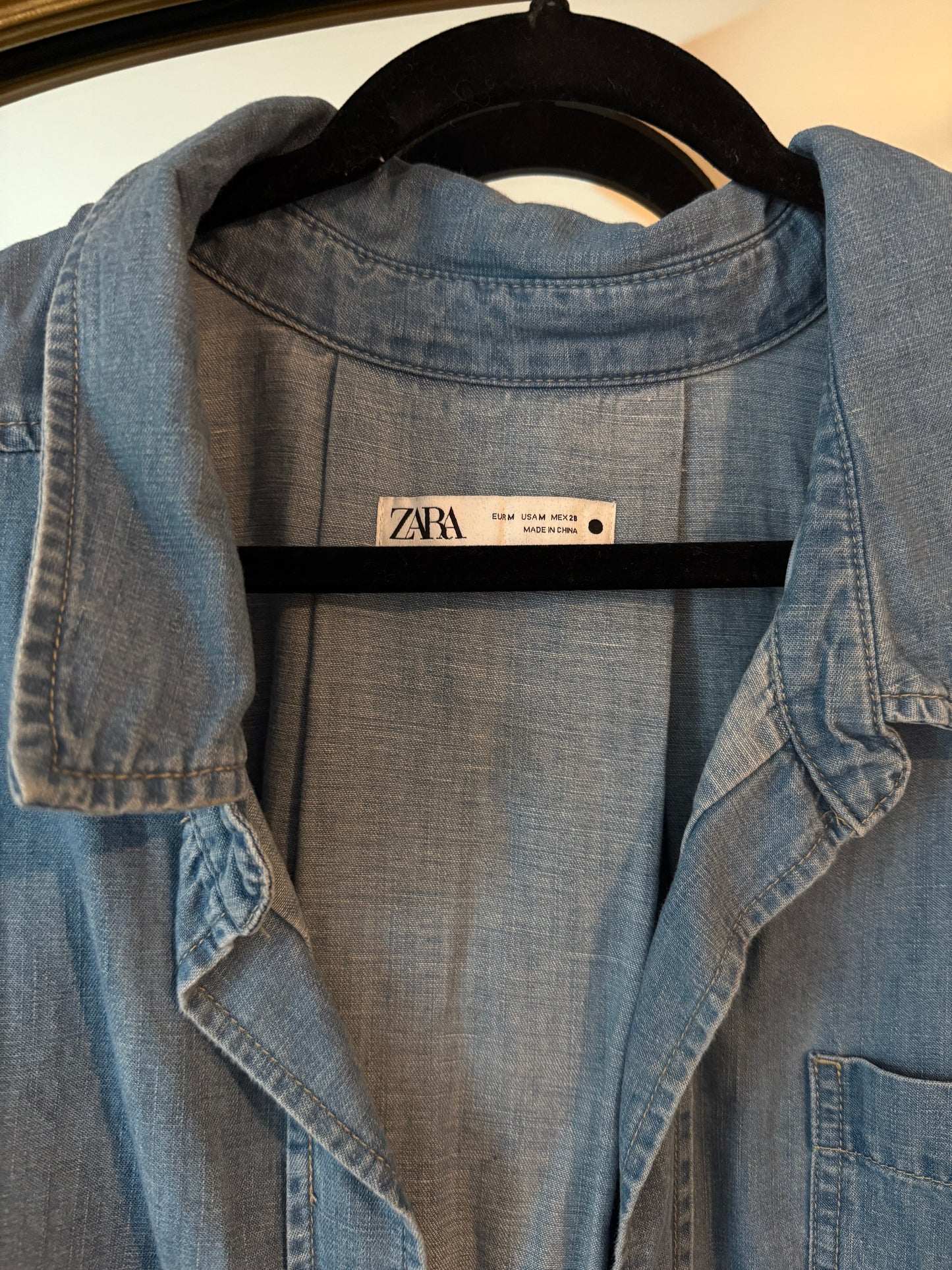 Zara denim shirt size medium