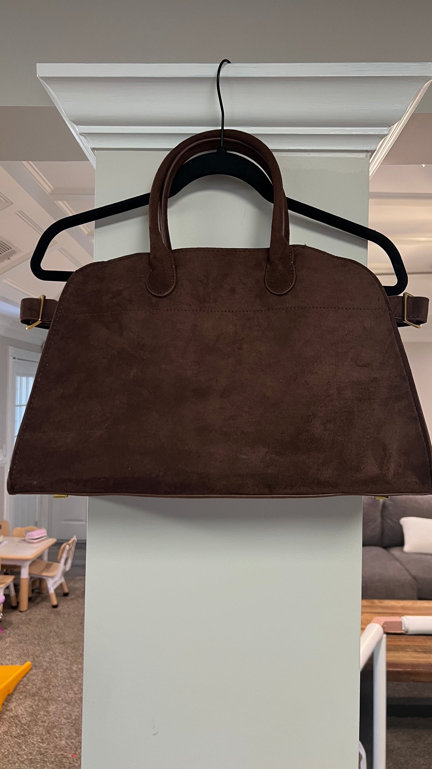 Brown suede bag