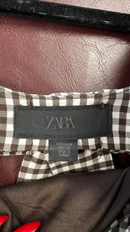 Zara brown and white top