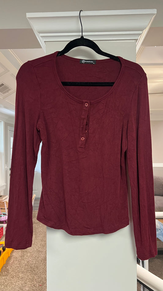Pretty Garden Burgundy top