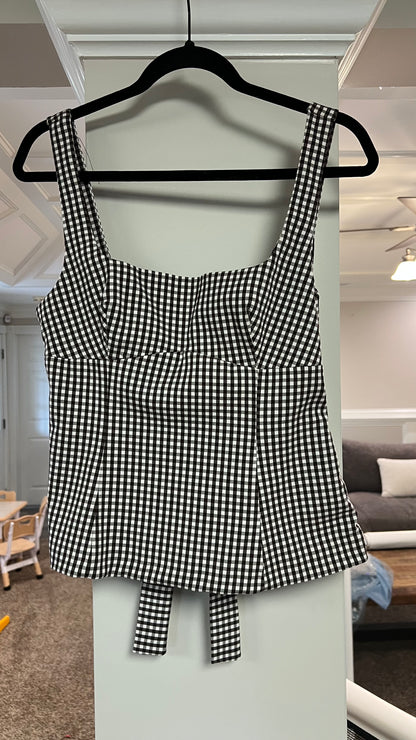 Zara brown and white top