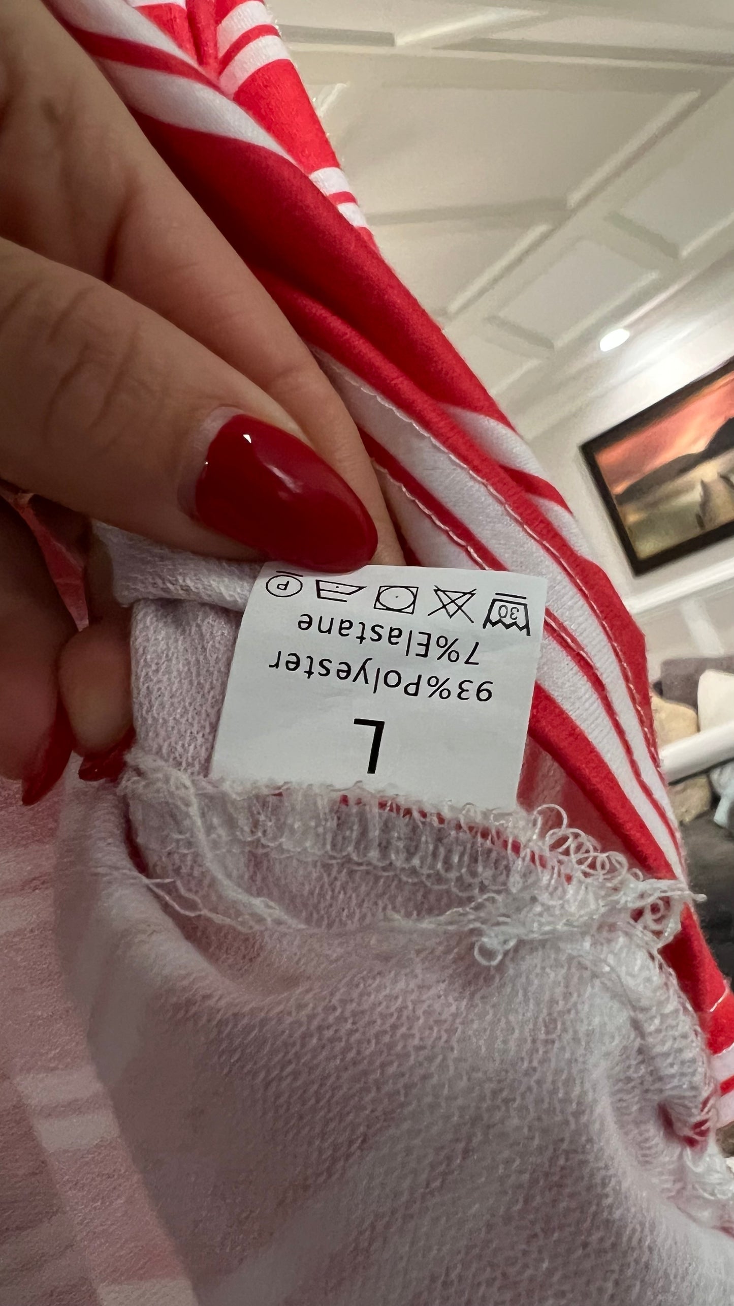 Red and white stripped top