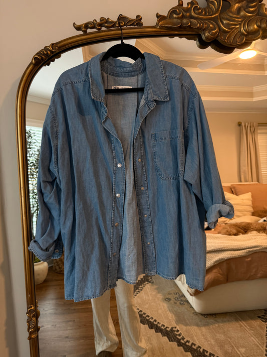 Zara denim shirt size medium