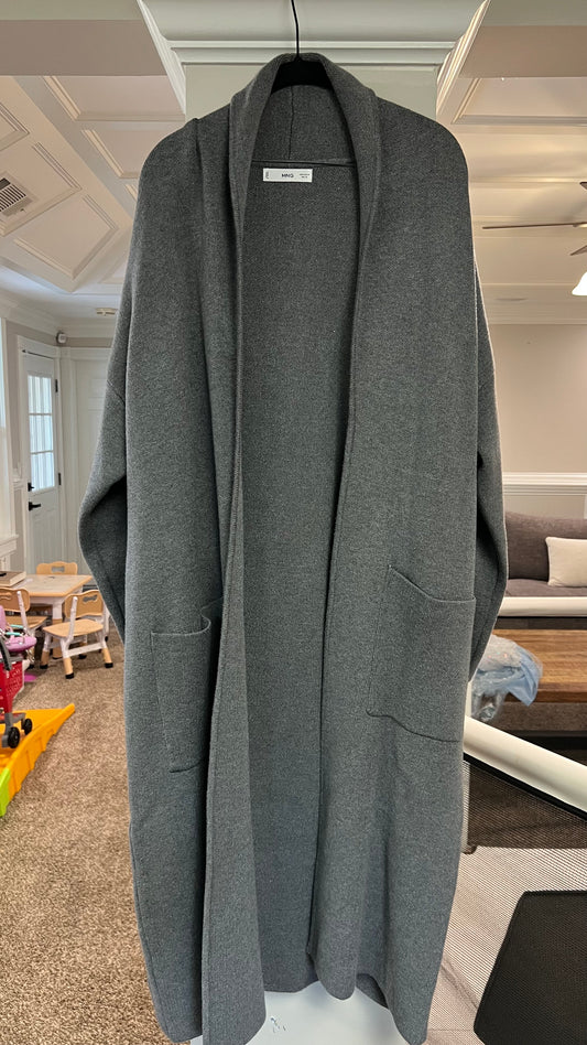 Mango gray long cardigan