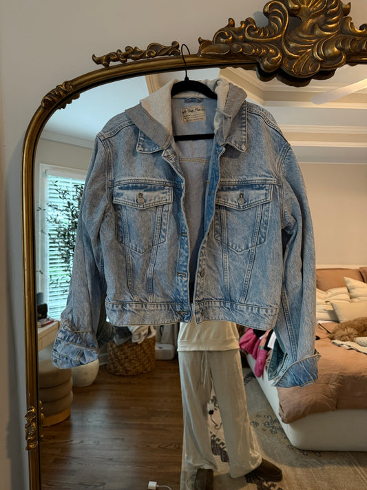 Free people hooded jean jacket