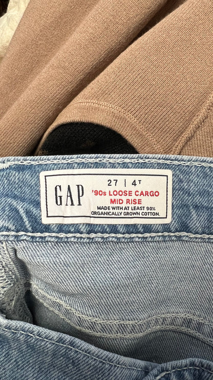 Gap loose cargo mid rise jeans