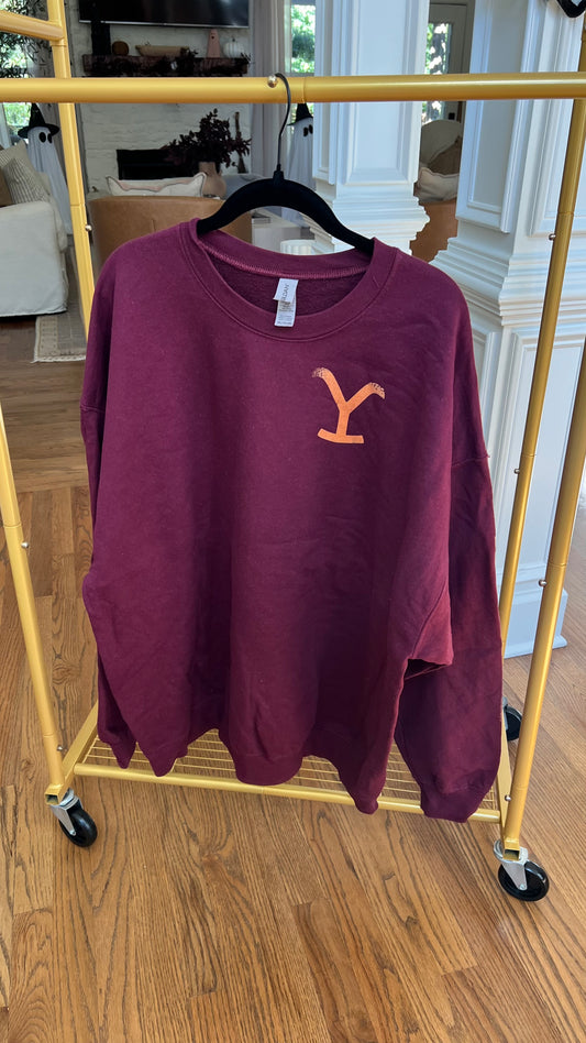 Burgundy Yellowstone Sweatshirt 2XL