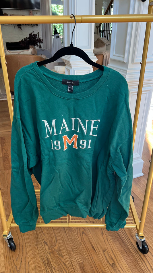 Maine green Forever 21 Sweatshirt 3X