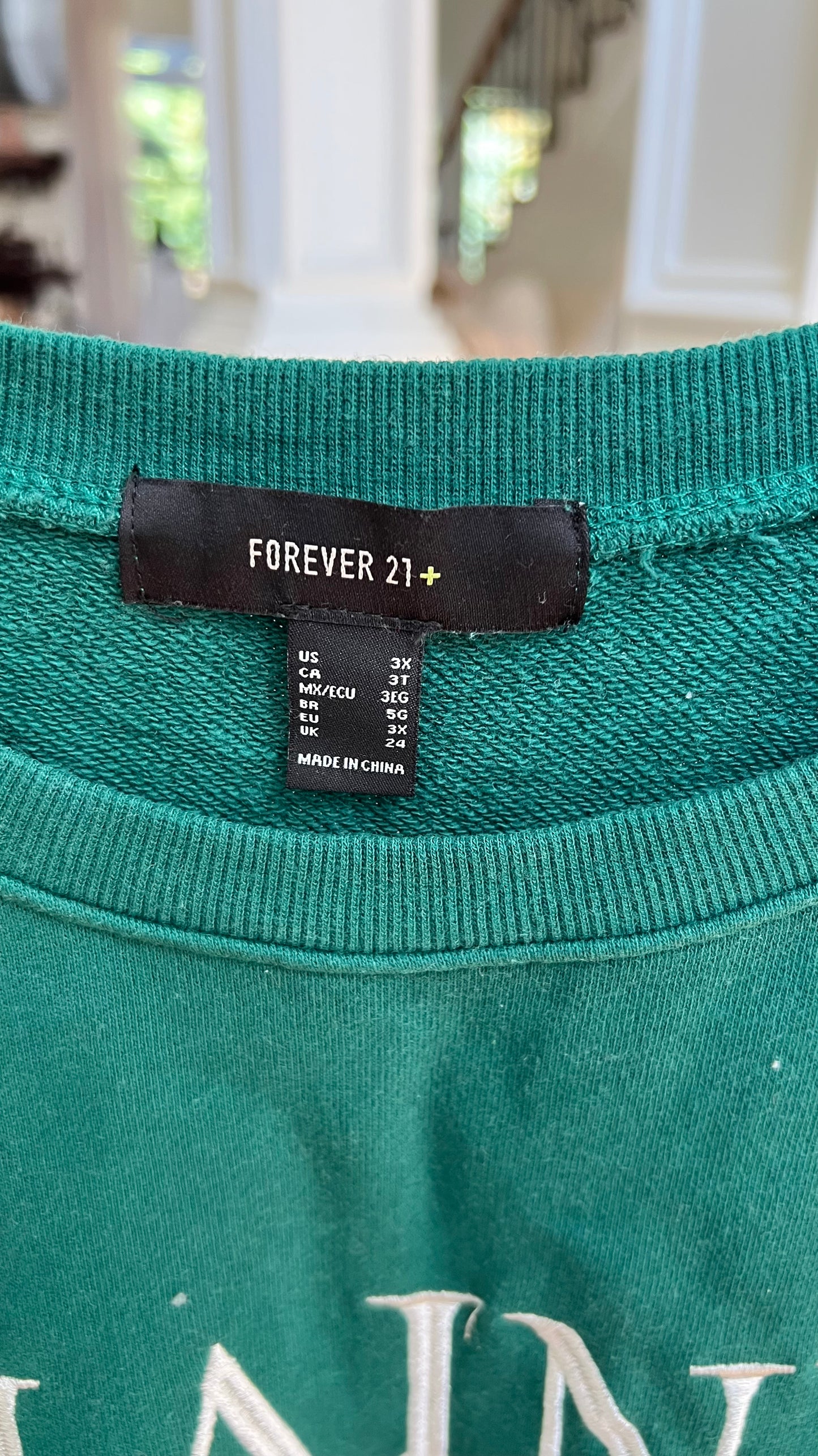 Maine green Forever 21 Sweatshirt 3X